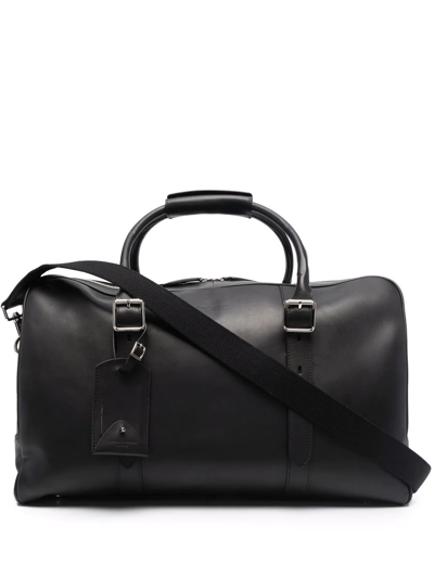 Aspinal Of London Harrison Weekender Leather Bag In Black