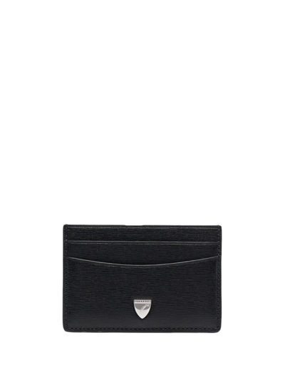 Aspinal Of London Saffiano Leather Cardholder In Black