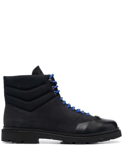 Bally Padded Lace-up Leather Boots In Black