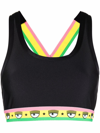 Chiara Ferragni Cropped Top With Logomania Band In Black