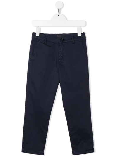 Fay Teen Slim-fit Chinos In Blue