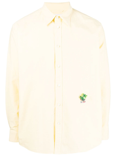 Doublet Lettuce-detail Long-sleeve Shirt In Yellow