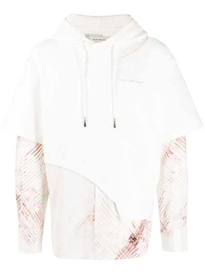 Feng Chen Wang Layered-effect Drawstring Hoodie In White