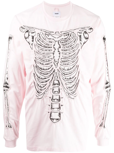 Doublet Skeleton Long-sleeve T-shirt In Pink ,black