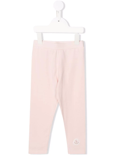 Moncler Babies' 标贴中腰打底裤 In Pink