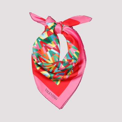 Valentino Garavani Multicolour Silk Vlogo Foulard In M Multicolor