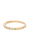 Harwell Godfrey 18kt Yellow Gold Pyramid Stud Sapphire Bangle Bracelet In Gold
