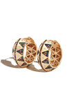 Harwell Godfrey 18kt Yellow Gold Talisman Rainbow Gemstone Chubby Hoops In Gold