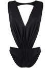 Rick Owens Gia Cutout Stretch-jersey Thong Bodysuit In Schwarz