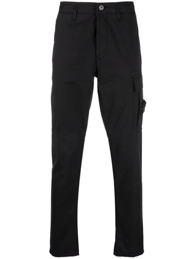 Stone Island Cargo-pocket Trousers In Black