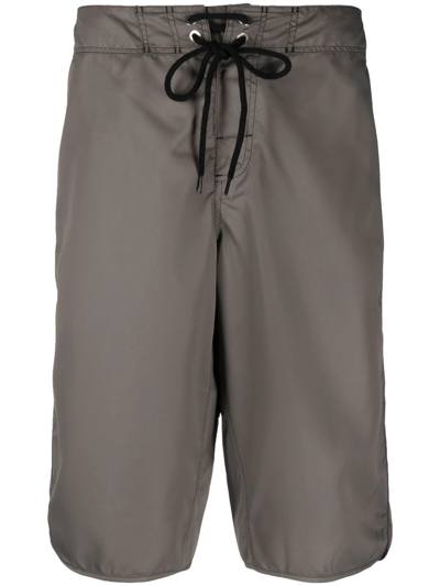 Jil Sander Drawstring Knee-length Swim Shorts In Grün