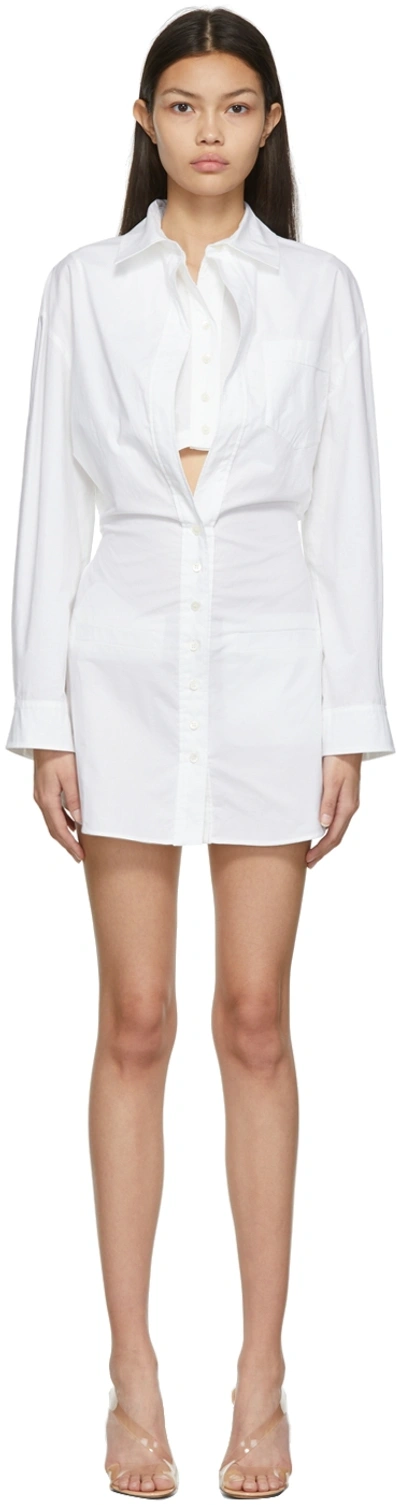 Jacquemus Baunhilha Cutout Cotton-poplin Shirt Dress In White