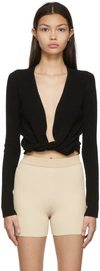 JACQUEMUS BLACK 'LE HAUT NOUE' V-NECK TOP