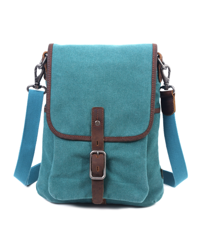 Tsd Brand Valley Vista Canvas Crossbody Bag In Aqua