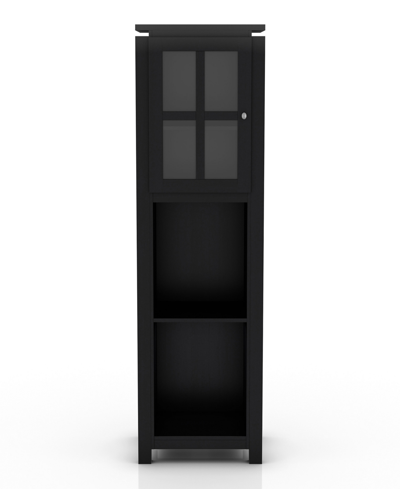 Furniture Migley Open Shelves Tower Cabinet In Black