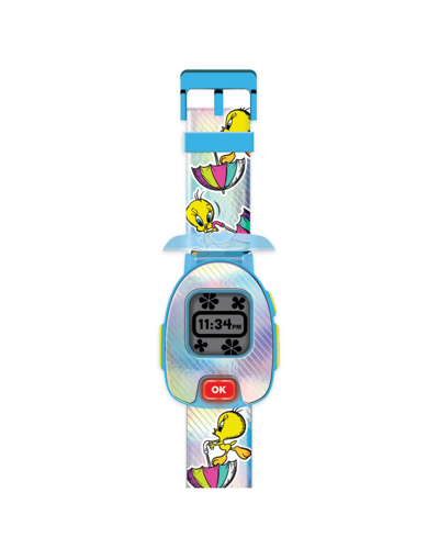 American Exchange Unisex Kids Playzoom Warner Bros Pink Silicone Strap Smartwatch 42.5 Mm In Yellow