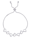 MACY'S DIAMOND ACCENT OPEN HEART LINK ADJUSTABLE BOLO BRACELET