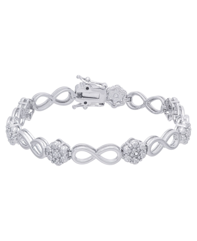 Macy's Diamond Accent Infinity Link Bracelet In Silver