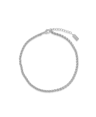 Ben Oni Classic Anti-tarnish Wheat Chain Anklet In Silver