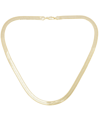 Macy's Diamond Cut Herringbone Chain Necklace In Gold