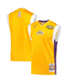 MITCHELL & NESS MEN'S MITCHELL & NESS GOLD LOS ANGELES LAKERS 2002 NBA FINALS HARDWOOD CLASSICS ON-COURT AUTHENTIC S