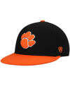 TOP OF THE WORLD MEN'S TOP OF THE WORLD BLACK, ORANGE CLEMSON TIGERS TEAM COLOR TWO-TONE FITTED HAT