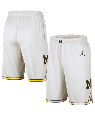 Jordan Men's  Brand White Michigan Wolverines Replica Team Basketball Shorts