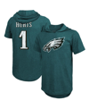 MAJESTIC MEN'S MAJESTIC THREADS JALEN HURTS MIDNIGHT GREEN PHILADELPHIA EAGLES NAME AND NUMBER TRI-BLEND HOOD