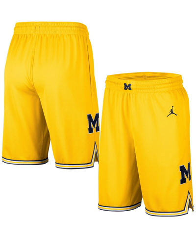 Jordan Men's  Brand Maize Michigan Wolverines Replica Team Basketball Shorts