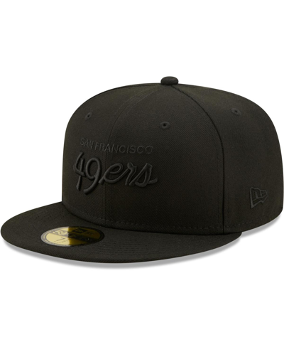 New Era Men's  San Francisco 49ers Black On Black Alternate Logo 59fifty Fitted Hat In Black/black