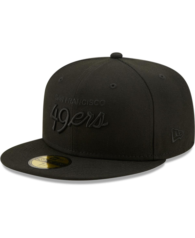 NEW ERA MEN'S NEW ERA SAN FRANCISCO 49ERS BLACK ON BLACK ALTERNATE LOGO 59FIFTY FITTED HAT