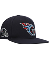 PRO STANDARD MEN'S PRO STANDARD NAVY TENNESSEE TITANS LOGO II SNAPBACK HAT