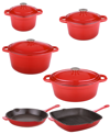 Berghoff Neo 10-pc. Cast Iron Cookware Set In Red