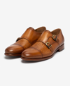 TAFT MEN'S LUCCA EMBOSSED FLORAL LEATHER MONK STRAP DRESS SHOES