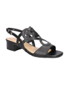 Easy Street Catrin Womens Faux Leather Woven Slingback Sandals In Black