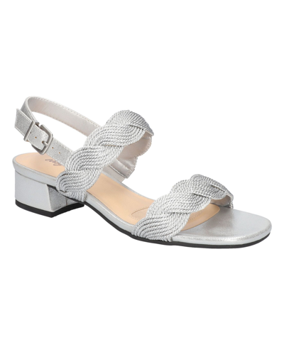 Easy Street Women's Charee Heeled Sandals In Silver Woven
