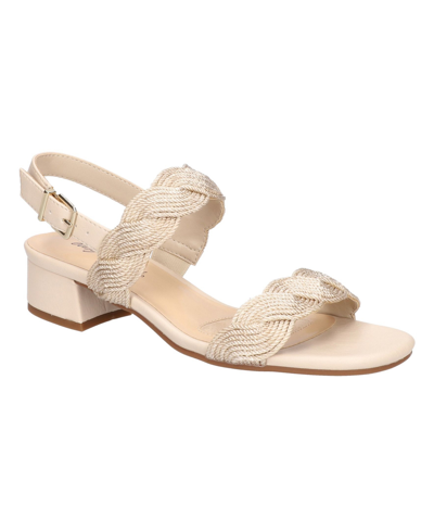Easy Street Womens Man Made Woven Ankle Strap In Beige Woven