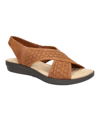 Easy Street Women's Claudia Comfort Wave Sandals Women's Shoes In Tan