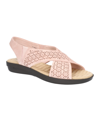 Easy Street Women's Claudia Comfort Wave Sandals Women's Shoes In Blush