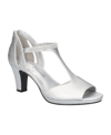 Easy Street Women's Flash Dress Sandals In Silver Satin