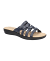 Easy Street Sheri Womens Slip On Flat Slide Sandals In Navy