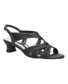 Easy Street Tristen Womens Shimmer Criss Cross Slingback Sandals In Black Satin