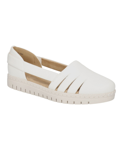 Easy Street Women's Bugsy Comfort Slip-on Flats Women's Shoes In White