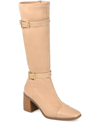 Journee Collection Womens Gaibree Stacked Heel Knee High Boots In Beige
