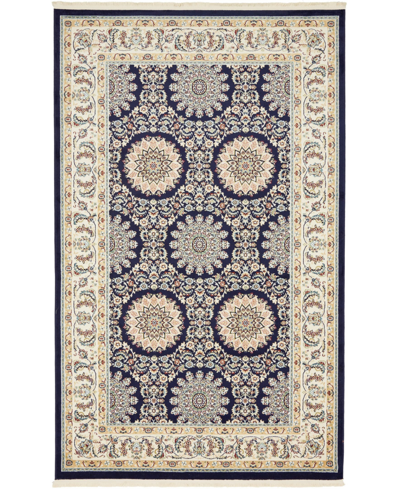 Bayshore Home Zara Zar8 5' X 8' Area Rug In Navy Blue