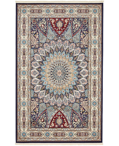 Bayshore Home Zara Zar9 5' X 8' Area Rug In Navy Blue