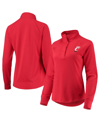 UNDER ARMOUR WOMEN'S UNDER ARMOUR RED CINCINNATI BEARCATS DOUBLE KNIT RAGLAN QUARTER-SNAP JACKET