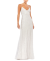 Mac Duggal Sequined Column Gown In Pearl