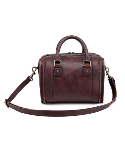 Old Trend Women's Genuine Leather Mini Trunk Crossbody Bag In Rusty Red