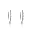 Ben Oni Cubic Zirconia Bezel Gold Vermeil Or Sterling Silver Ear Climbers In Sterling Silver